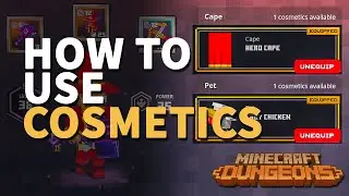 How to use Cosmetics Minecraft Dungeons (Equip Cosmetics Cape and Pet)
