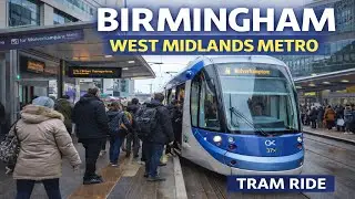 Birmingham Metro | Arrival & Departure and Short Journey with Announcements