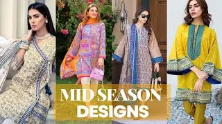 Mid Season Dress Designing 3pcs Suit