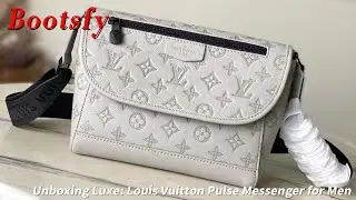 🔥 LOUIS VUITTON Pulse Messenger Unboxing | Gray Embossed Calfskin, Black Hardware | Luxury Bag