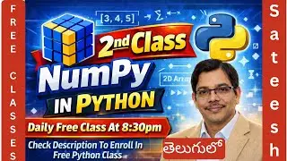 How To Work With NumPy in Python | NumPy 2nd Class in Python | Join Daily Free Class @ 8:30 PM IST