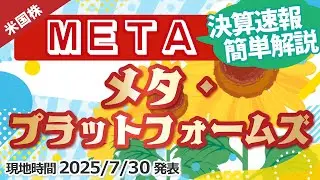 【決算速報】 メタ(META)〜時間外急騰〜