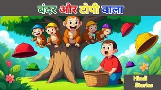 टोपीवाला और बंदर | मज़ेदार कहानी बच्चों के लिए | Moral Story in Hindi | Short Story