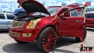 Fully Custom Candy Red Cadillac SRX on 32