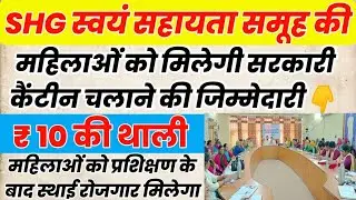 NRLM SHG update news || स्वयं सहायता समूह को मिलेगा कैंटीन चलाने की जिम्मेदारी || self help group