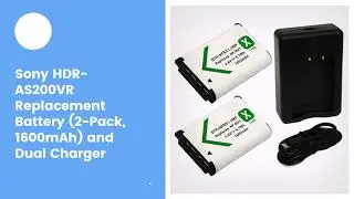 Sony HDR-AS200VR Replacement Battery (2-Pack, 1600mAh) and Dual Charger