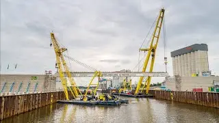 Langste voorgespannen liggers ter wereld voor nieuwe brug haven Wanssum: van productie tot montage!