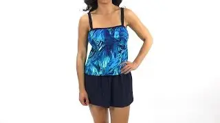 Maxine Wonderland Bandeau Faux Skirtkini One Piece | SwimOutlet.com