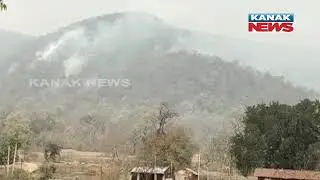 Similipal Still Burning, Smoke Emerging From Top Of The Hill