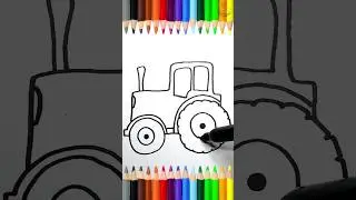 Easy Tractor 🚜 Drawing Shorts | Simple Steps | Art For Kids