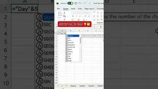 Excel me Day + Sequence ka magic 🤯 Date se auto day generate kare sirf 1 formula se 💡 #excel