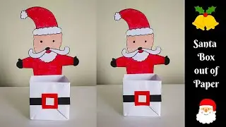 Santa Box using one Sheet of Paper | Christmas Craft | Santa Clause Box | Kids Craft for Christmas