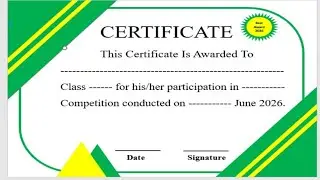 How to make a Certificate Design in MS Word / Certificate design / Certificate kese banaye