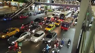 Bangkok Traffic is notorious but also orderly in its own way: Ratchadamri road, MBK and Pratunam