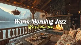 Start Your Morning with Warm Jazz Music ⛄ Cozy Winter Porch Ambience for Study & Focus