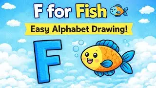 F for fish 🐟| ABC Drawing for Kids/F for fish Drawing for Kids | Learn Alphabet F| Easy ABC Drawing