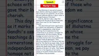Martyr&rsquo;s Day Speech | Powerful Martyr&rsquo;s Day Speech: Honoring Heroes & Inspiring Change!