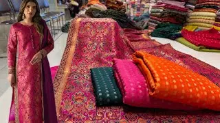 Resham Kimkhabb Banarsi with Banarsi Chiffon duppata 3 piece suit..