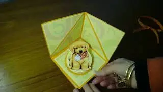 Triangle Corner pop up puppy card