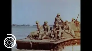 Building a Bailey Bridge on Okinawa  | WW2 Color Film (1945) | US Navy footage
