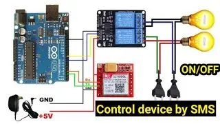 GSM Sim 800L Arduino SMS Control device LED On OFF