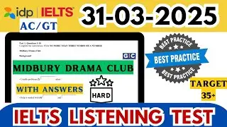 IELTS Listening Practice  Test  | Midbury Drama Club | with Answers | #ieltswithgic #ieltslistening