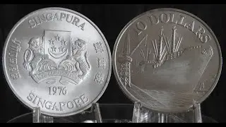 Singapore 💲10 Dollars💲 1976 - Silver : 10th anniversary of Independence. Coin Collecting & Silver.