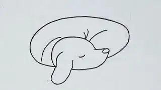 So Cute You&rsquo;ll Smile | Easy Sleeping Puppy Drawing Step by Step!!