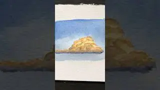 5 steps to paint realistic clouds with watercolor | sunset clouds watercolor tutorial #shorts