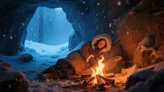 Winter Sleep Calm with Snowy Air and Cozy Fireplace Glow Gentle Snowy Sleep Journey