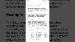 Null and Not Null in MySQL