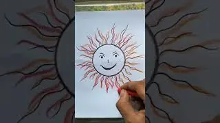 smiling cartoon sun drawing - easy to draw | #shorts #tutorial #drawing #art #viral #shortvideo