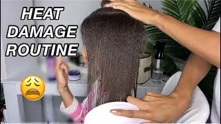 Heat Damage Hair Routine On Maaliyah (Kids Hair) | Bye Bye Curls 😢