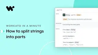 How to split strings into parts l Workato in a Minute