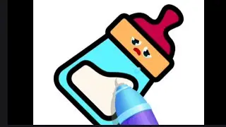 Milk bottle 🍼 😋 cartoon drawing simple way drawing #drawing