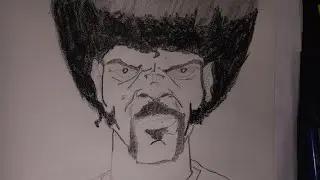 Drawing Cartoon Version of Jules &ndash; Intense Pulp Fiction Style Art HOBBYIST ARTIST