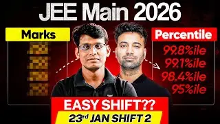 JEE Main 2026 (24th Jan Shift 1) Marks vs Percentile Analysis 🔥 | Prashant Jain