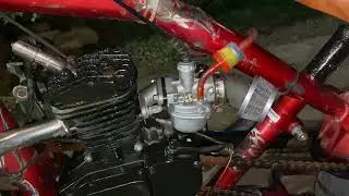 $50 chopper bike with motorcycle pz19 carb swap! Exhaust is on seat is on! Let’s ride!