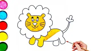 Милый лев 🦁 Рисование, раскрашивание и раскрашивание для детей и малышей_ Детское творчество