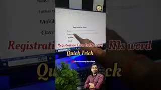 MS Word Me Admission / Registration Form Kaise Banaye 📝 #shorts #computer #from #design #tutorial