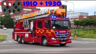 ST.VÄLLINGBY NYA HÄVARE storstockholms brandförsvar brandbil i utryckning från räddningstjänsten