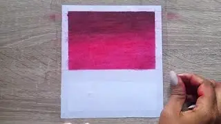 Easy crimson landscape painting|how to draw oil pastel drawing for beginners|step by step 