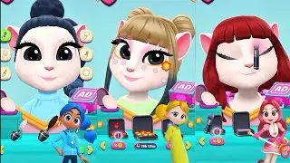 Angela cosplay yellow, red dan blue rainbow bubblegum