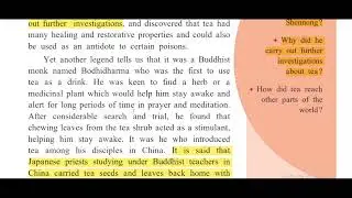 The Story of Tea - Margin Questions and Answers in Passage | 9th Std Semi English lesson