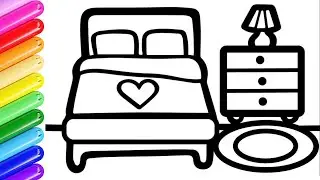 How to Draw a Bedroom, Sofa and House Easy | Painting, Coloring For Kids and Toddlers