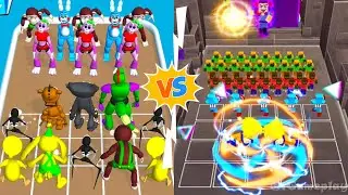 Blue Run And Merge Friend Vs Hero Craft Merge, Merge Battle Gameplay