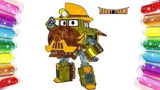 Robot Train Gary Coloring & Drawing For Kids | Robot train Coloring Pages