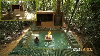 CONSTRUCTION en PLEINE JUNGLE d'une PISCINE CREUS&Eacute;E DANS la TERRE a cot&eacute; d'une MAISON en TERRE