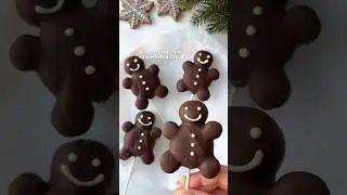 4-ingredient Chocolate Gingerbread Cake Pops😍 #easydessert #nobake #christmasrecipe