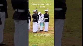 Watch the Commander of the PMA Slow Drill Team  retrieve the hat of his team member #shorts #pma